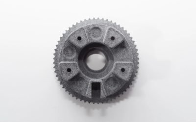 A custom designed part printed on MJF printer.